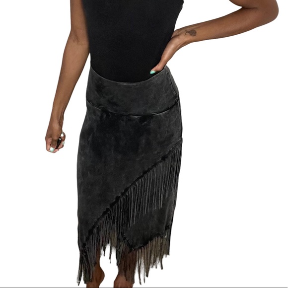T Party Fashion Dresses & Skirts - T- Party Fashion Faux Wrap Maxi Fringe Skirt
